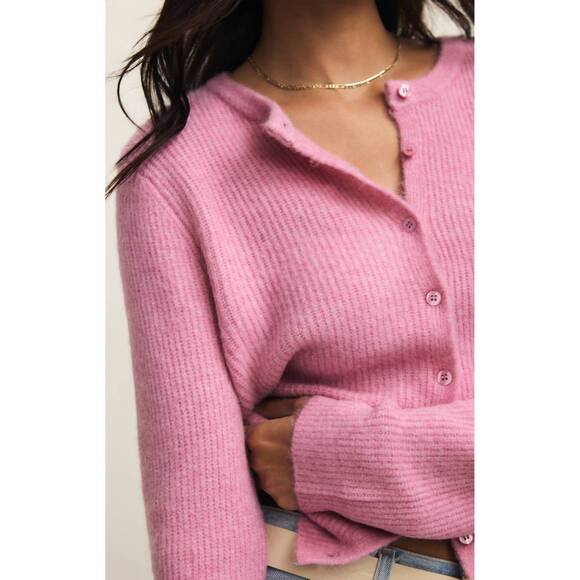 NEW Z SUPPLY medina cozy rib cardigan in pink crush - Picture 7 of 7